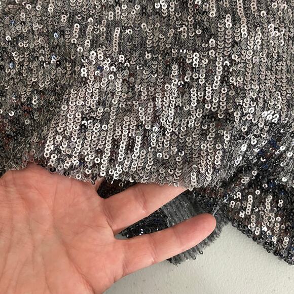 Zara Sequined Spaghetti Strap Mini Dress Tiered Size Large - Picture 6 of 7